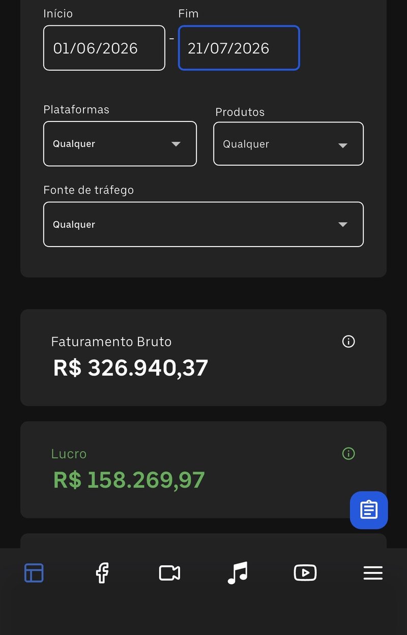 Print de dashboard de faturamento